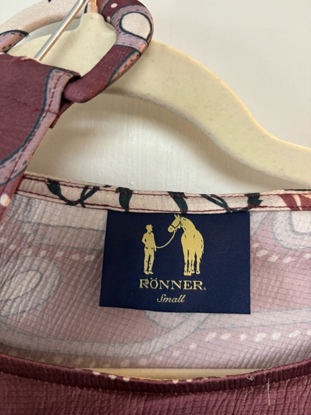 Ronner Designs Equestrian Belted Maxi Dress Horse Veranda Print Dress Size S - Picture 2 of 6